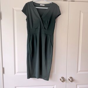 Midi Dress in Teal, short sleeve, Medium